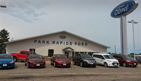 Park rapids ford - Park Rapids Ford 4.8 (51 reviews) 1205 Park Ave S Park Rapids, MN 56470. Visit Park Rapids Ford. Sales hours: 8:00am to 6:00pm: Service hours: 7:30am to 5:00pm: View all hours. Sales Service;